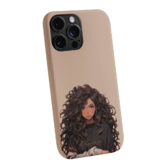 Moody Curly Hair Girl Phone Case