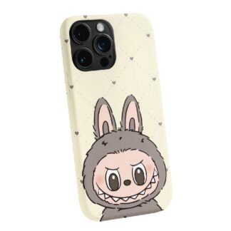 Cream Labubu Ears Phone Case